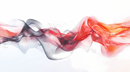 Wall Mural - Abstract digital waves and data lines, floating in space against a white background. perfect for futuristic tech and innovation-focused visuals. Surrealism. Illustration