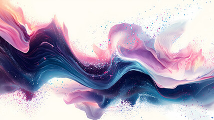 Wall Mural - Abstract digital waves and data lines, floating in space against a white background. perfect for futuristic tech and innovation-focused visuals. Surrealism. Illustration