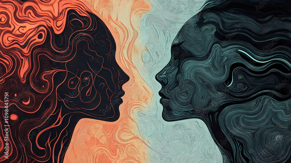 Bpd Desktop Background Borderline personality disorder background. Surrealism. Illustration ...