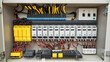 © HQAsset - Electrical Panel.  Organized Wiring and Circuit Breakers