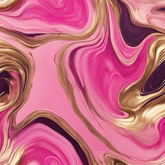 Poster - A luxurious abstract design with swirling pink, gold, and purple hues, creating a fluid, vibrant, and elegant pattern perfect for branding, wallpapers, or artistic projects.