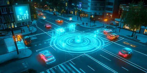 Poster - Futuristic City Intersection: Autonomous Vehicles Navigate a Smart City Intersection with Holographic Guidance System