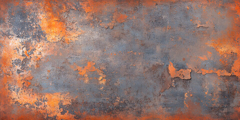 Wall Mural - Rusty Metal Texture: A close-up shot of a weathered metal surface, showcasing a rich tapestry of rust and oxidation in shades of orange, brown, and gray.