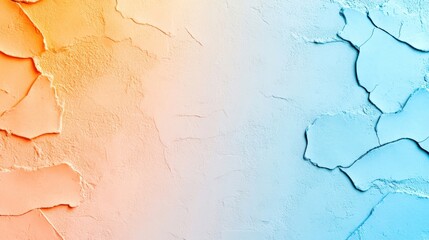 Wall Mural - Colorful textured background with cracked surface in orange and blue tones.