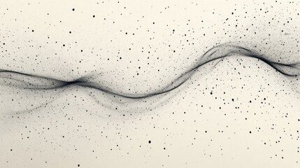 Wall Mural - Abstract wave of dark particles on light beige background.