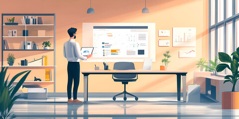 Poster - Strategic Planning: Modern Office Illustration 