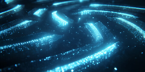 Poster - abstract blue energy flow