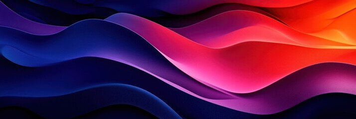 Wall Mural - Abstract wave patterns in vibrant colors create a visually captivating background.