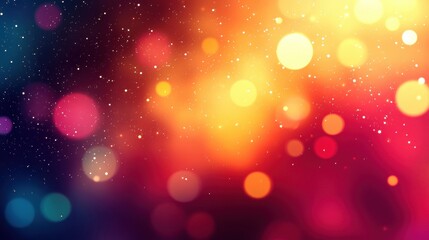 Wall Mural - Vibrant bokeh lights background with colorful, blurred circles and sparkles, ideal for creative designs.