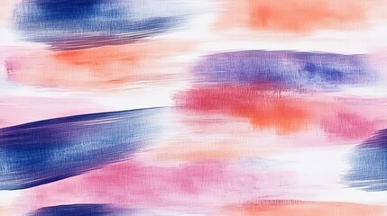 Wall Mural - Abstract watercolor artwork with vibrant shades of blue, pink, and orange.
