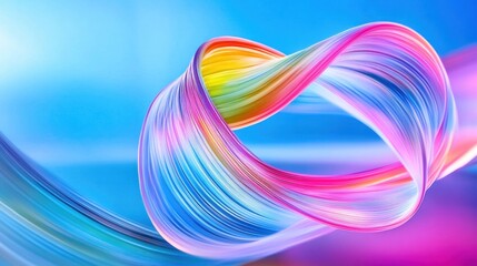 Wall Mural - Colorful abstract wave design on a vibrant blue background.
