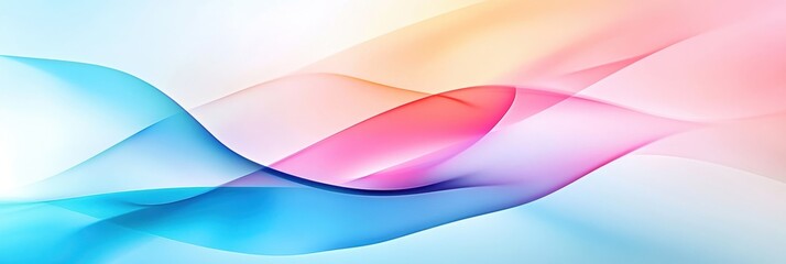 Wall Mural - Abstract colorful waves with smooth gradients on a light background.