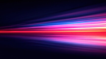 Wall Mural - Abstract light streaks in vibrant colors on a dark background, creating a sense of motion and energy.