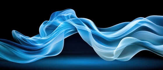 Wall Mural - Colorful abstract wave design on a dark background.