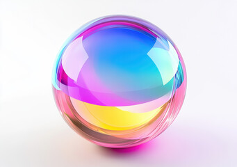 Aufkleber - Abstract background, Sphere with gradient colors, 3D rendering, colorful and bright, on white background