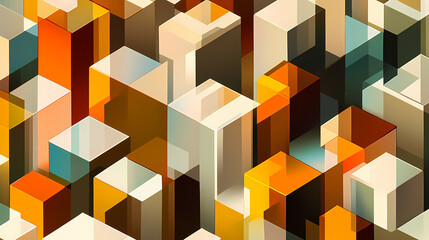 Wall Mural - modern abstract background with 3d geometric cube patterns. creative design with shadows and reflect