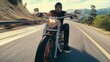 © GreenOptix - Riding down the highway on a cool charismatic motorcycle