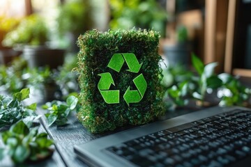 Poster - Affordable eco-friendly upgrades, featuring recycled materials and smart technology, for accessibility campaigns.