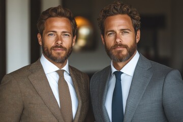 Poster - Business colleagues in suits, discussing strategy in a meeting room,