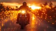 © GreenOptix - Riding down the highway on a cool charismatic motorcycle