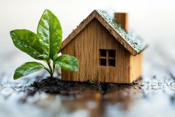 Poster - First time homeowners engaging in green housing initiatives, integrating environmental responsibility with modern design,