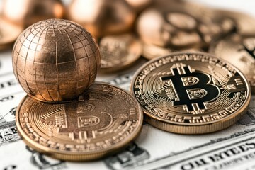 Aufkleber - Hybrid retirement plans integrating traditional savings with cryptocurrency, balancing stability with high-growth potential,