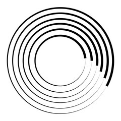 Wall Mural - halftone speed lines circle. geometric art in circle form. round swirl movement symbol. halftone cir