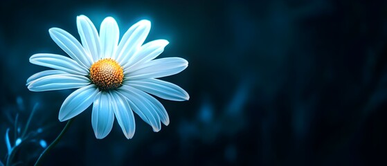 Poster - Elegant White Flower on Dark Background