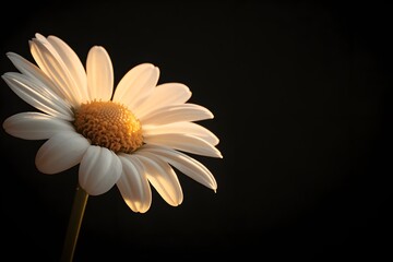 Poster - Delicate Flower in Warm Light Against Dark Background
