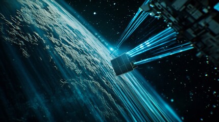 Wall Mural - satellite technology: earth connection