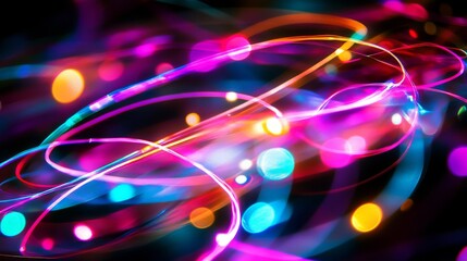 Wall Mural - Abstract Colorful Light Trails Design
