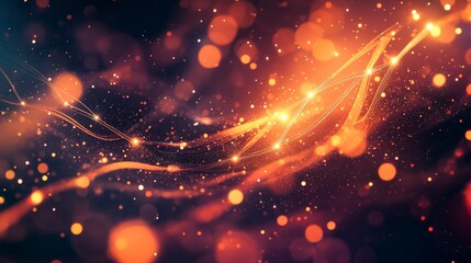 Wall Mural - Abstract Glowing Lines and Particles Graphic Design