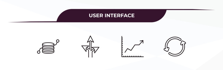Aufkleber - fully editable outline icon collection from user interface concept. thin line icons set such as data analytics cylinder, detour, simple chart interface, update arrow,