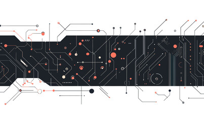 Poster - abstract circuit board illustration with technology communication concept