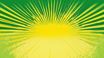 Poster - Bright Green Starburst Design With Vivid Yellow Accents Illuminating a Vibrant Atmosphere