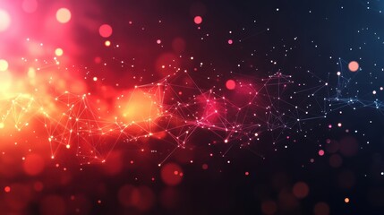Poster - Vibrant Connections Form Within a Digital Cosmos of Colorful Light and Energy