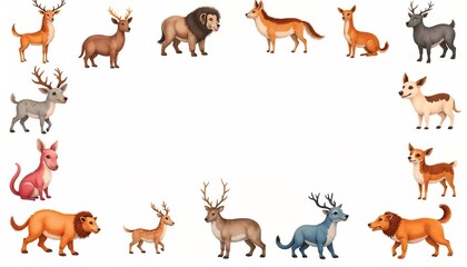  Watercolor animal pattern background with soft-colored animals on a light backdrop.
