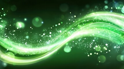 Poster - Illuminating Waves of Green Light Dance Through the Digital Realm