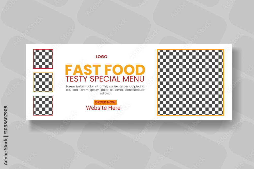 Fast food Facebook cover design template Stock Vector | Adobe Stock