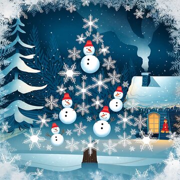 Feliz Navidad lettering Christmas tree Winter Design for greeting card posters stickers  banner