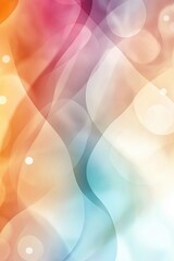 Poster - A colorful, abstract background with a few white dots. The background is a mix of orange, blue, and yellow