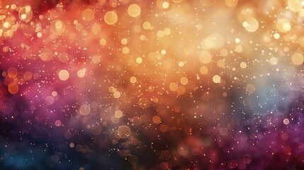 Wall Mural - orange and purple bokeh lights with particles and glows. festive season backdrop