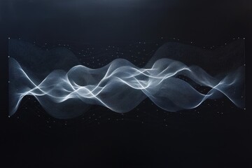 Leinwandbilder - Artistic representation of flowing waves and patterns in a dark background using light