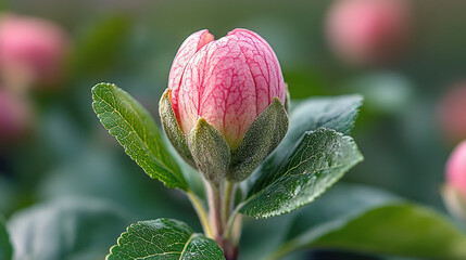 Wall Mural - Elegant apple flower blooming close-up