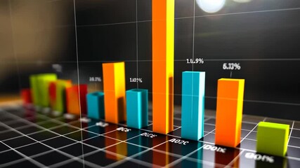 Poster - A detailed view of a bar chart placed on a table, showcasing data through precise and visually appealing bars, A bar chart showing net revenue from various trading platforms