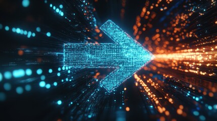 Poster - A forward-speed arrow symbol representing technology innovation