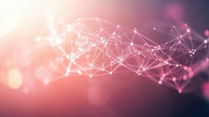 Leinwandbilder - Background in polygonal shapes with connecting dots and lines. A connection structure is visualized based on big data.