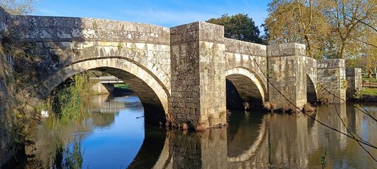 Wall Mural - Puente romano de Bradomil  sobre el río Xallas en Zas, Galicia