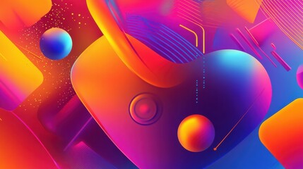 Poster - Colorful gradients and dynamic polygon shapes with a vibrant abstract geometric background.