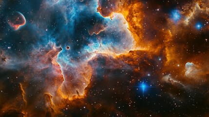 Wall Mural - an astral dance of swirling galaxies, nebulas, and distant planets in the cosmos